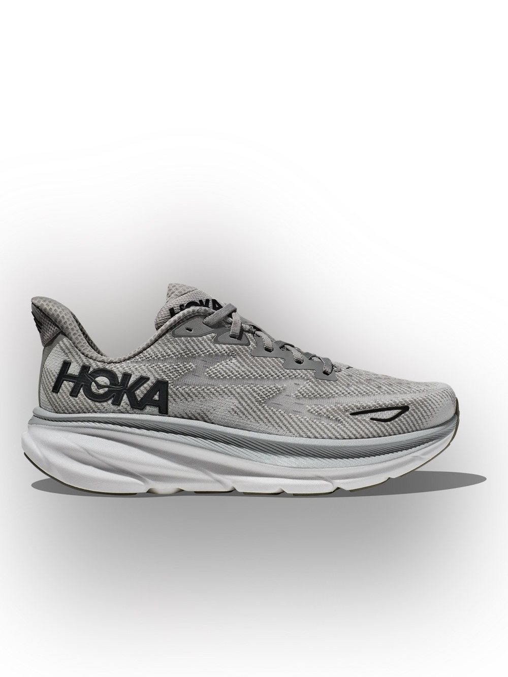 HOKA Clifton 9 in "Harbor Mist / Black"